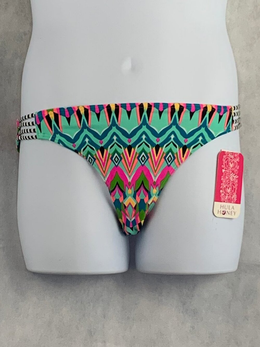 Hula Honey Juniors Strappy Side Bikini Swim Bottom, Multi, Large